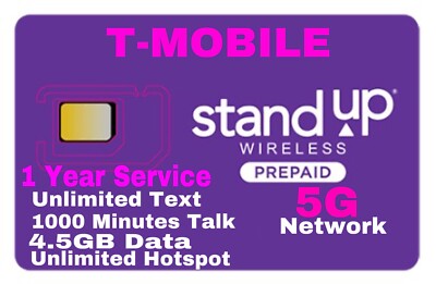 2 LOT T-Mobile 1 Year/Talk/Text/5G Data SIM Card & New Smartphone Ready 2 Use 