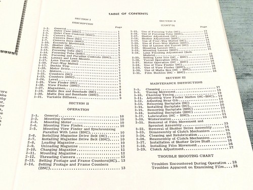 35mm MITCHELL MOVIE CAMERA SOUND (NC)& STUDIO (BNC) PHOTOCOPY "VINTAGE" HANDBOOK - Picture 9 of 12