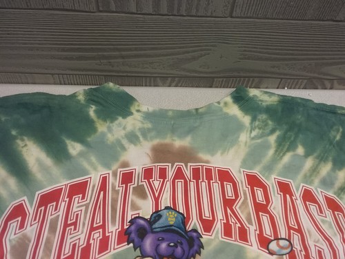 Grateful Dead 2xl T-Shirt Mens Steal Your Base Tie Dye Green dble sided - Picture 16 of 20