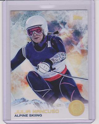 RARE 2014 TOPPS OLYMPIC JULIA MANCUSO GOLD RAINBOW CARD #59 ~ ALPINE SKIING ~QTY