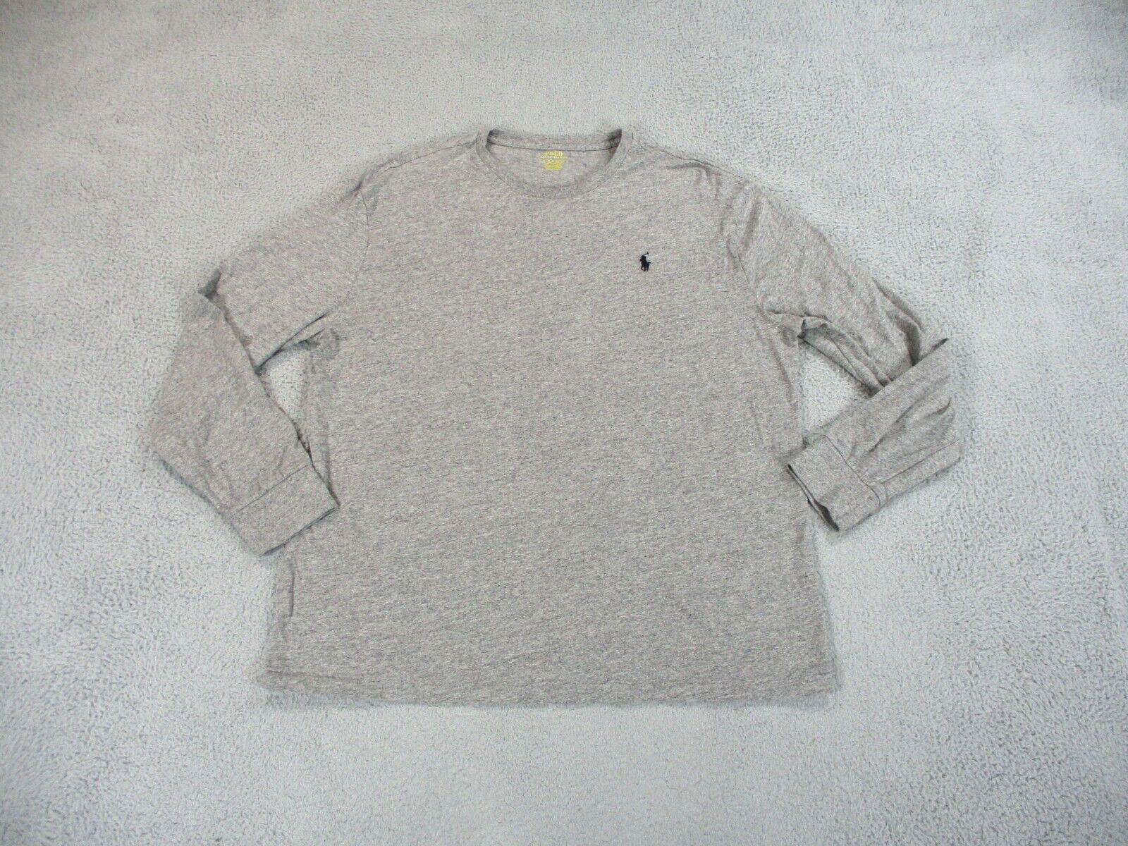 Polo Ralph Lauren camicia uomo extra large grigio pony outdoor casual cotone preppy