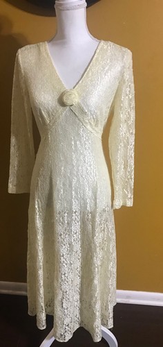 Sarah Richards Bohemian Lace Vintage Gown Sz 12 - Bild 3 von 4