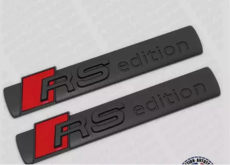 Set of 3 Matte Black for Audi 2x RS-edition Side Emblem & Quattro Rear Emblem