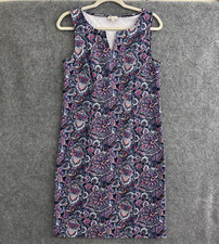 Talbots Dress Women's Small Purple Pink Paisley Sheath Sleeveless Knit Stretch