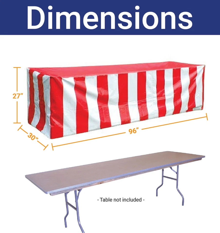 Fitted Vinyl Tablecloth 96x30 Red White Rectangular Banquet Display Table Cover - Image 2 of 3
