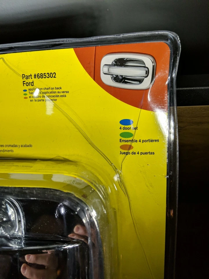 Cubiertas de manija de puerta cromadas originales Lund AVS Ford sin teclado sin cerradura de pasajero Foto 4 de 4