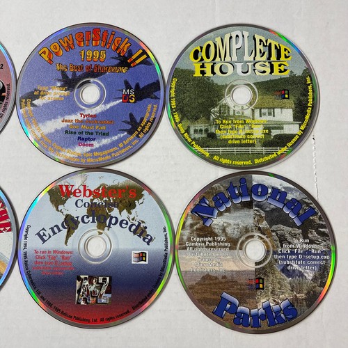 Vintage 20 Pack CD-ROM Box Games/Apps Win95 DOS Webster's Encyclopedia MORE LOOK - Picture 7 of 17