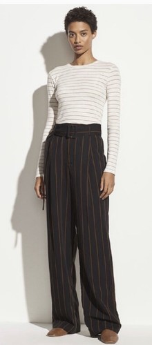 flannel wide leg trousers