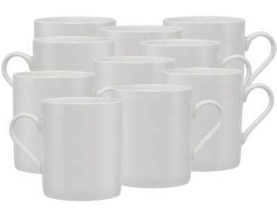 10er SET Maxwell & Williams WBA0005 Becher zylindrisch, 300 ml, Porzellan, Wh...