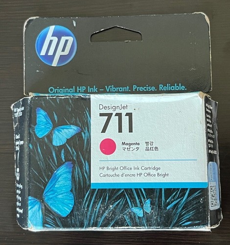 HP 711 Magenta DesignJet Tintenpatrone CZ131A Bright Office Tinte Brandneu im Karton - Bild 1 von 4
