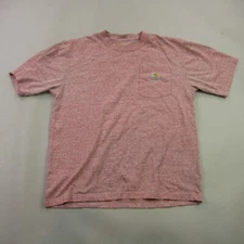 Carhartt Shirt Mens Medium Short Sleeve Crew Neck Pocket Original Outdoors Pink