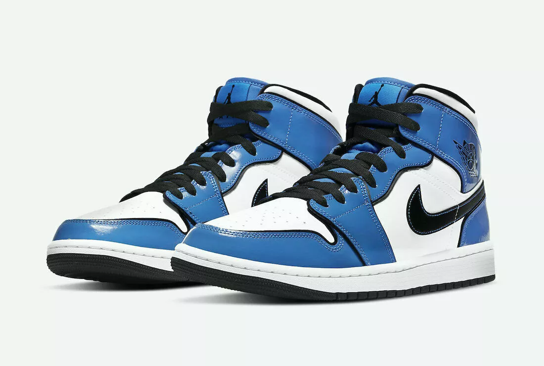Nike Air Jordan 1 Mid SE Signal Blue Leather GS BQ6931 402 Size 4Y-7Y SHIPS FAST