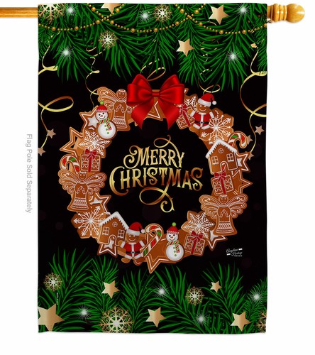 Christmas Wreath Garden Flag Winter Decorative Small Gift Yard House Banner - Picture 3 of 17