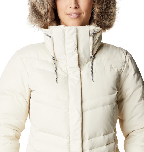 Columbia Women Catherine Creek Mid Down Jacket Chalk Florescent Emboss WL6407 - Picture 4 of 9