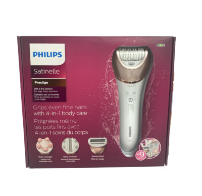 Philips Satinelle Prestige BRE648/00 Wireless Epilator 4 In 1 Hair Remover Razor
