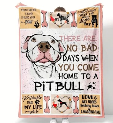 Pit Bull Terrier Flanell Decke Neu