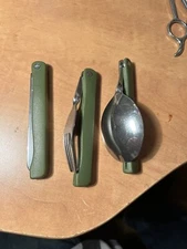 Chow kit-Folding Fork/Knife/Spoon Set in Sheath-Scouts/Military/Police/Fire
