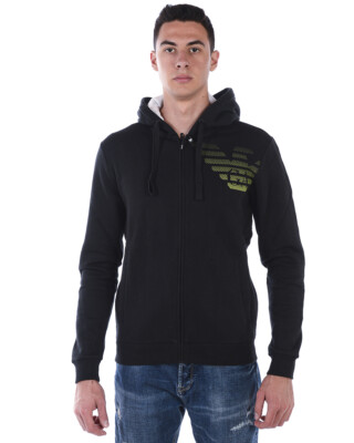 Emporio Armani Ea7 Sweatshirt Sweatshirt Hoodie Baumwolle Herren schwarz 6GPM20 PJ07Z 1200