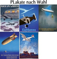 Versch Poster Luftfahrt Zeppelin Lufthansa Junkers Flugzeug Werbung Plakat [A2]