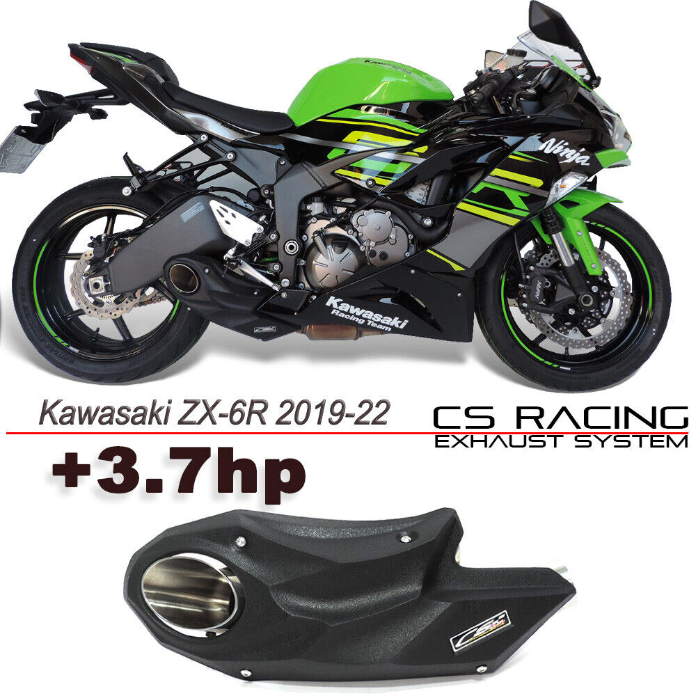 Serpiente Sin cabeza navegador 2019-23 Kawasaki ZX-6R Ninja 636 CS Racing Slip-on Exhaust + dB Killer  (+3.7hp) | eBay