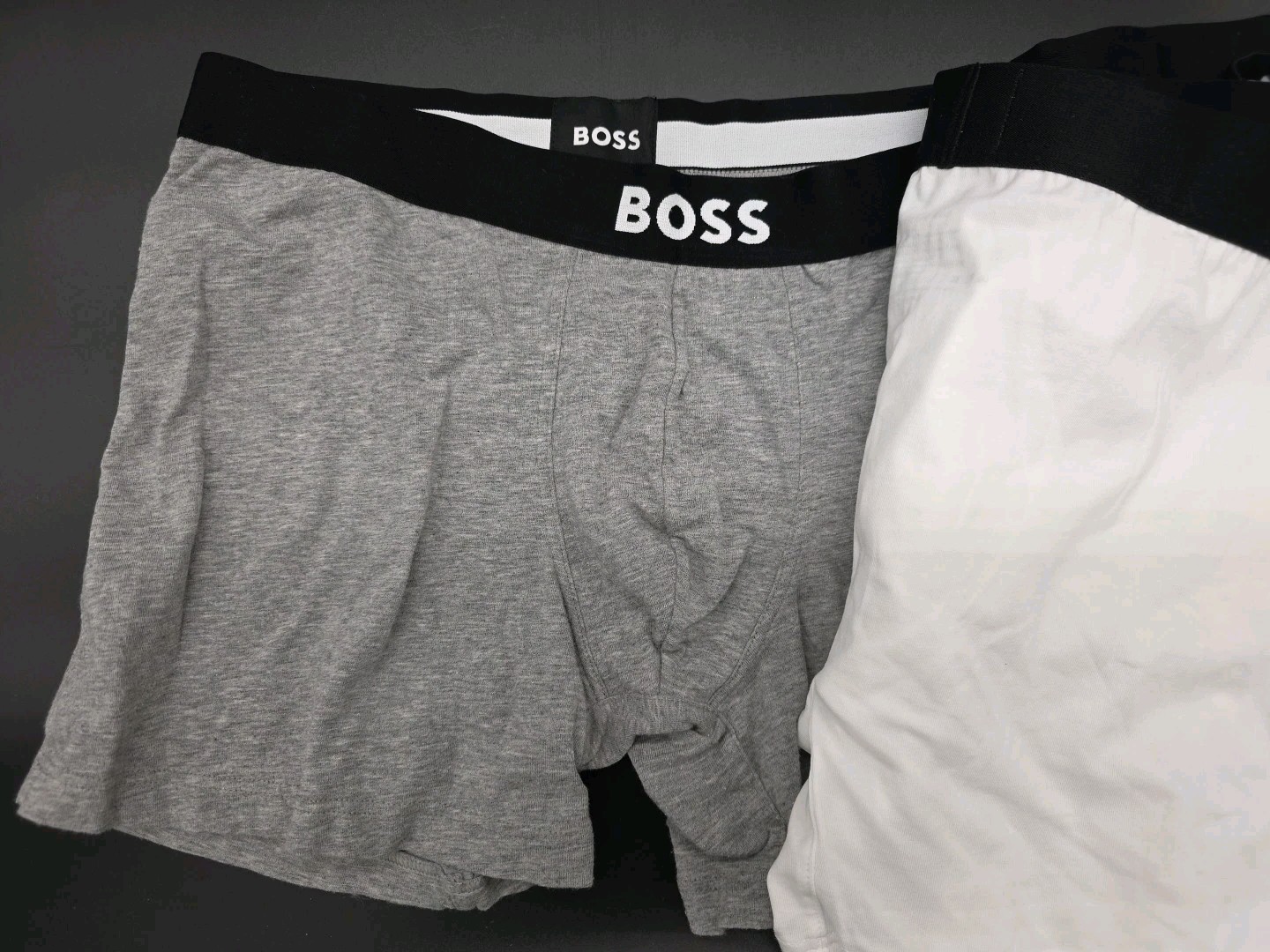 3 Pair Hugo Boss Mens Boxers Medium Black White And Gray Jersey Cotton thumbnail 5