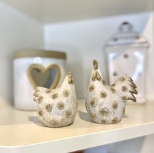 Huhn Hahn Hühner Figuren Set Deko Landhaus Vintage