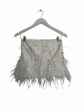 Staud White Feather Skirt Shell Kristen Embellished RRP £435 Size S 8