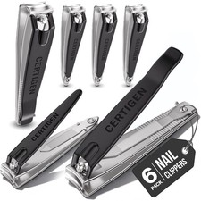 Nail Clippers Set 6 -Pack - Includes Toenail Clippers, Fingernail Clipper, and