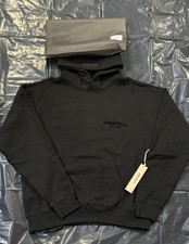 FEAR OF GOD ESSENTIALS HOODIE SS22 STRETCH LIMO BLACK SIZE SMALL FREE SHIP 
