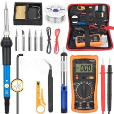 Soldering Iron Kit 60W Soldering Iron 5 Soldering Iron Tips Adjustable Temp Kit