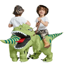 Animal Cartoon Riding T-Rex Inflatable Costume Nursery Kids Dinosaur Role