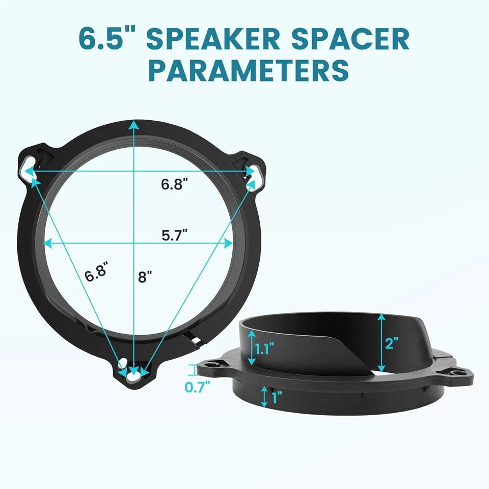 Par de anillos espaciadores adaptadores de altavoz de 6 1/2" 6,5" para Toyota Scion Pontiac seleccionado Foto 2 de 4