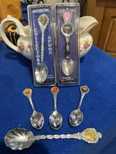 Lot Of 6 Miniature Collectors Spoons, Ft. Lauderdale, Wisconsin, Bahamas & More