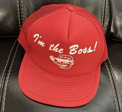 Vintage Red Trucker Hat I Am The Boss Snapback Cap New Without Tags