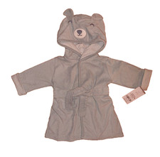 NWT Carters Baby Boys Bath Robe blue Hooded 0-9 months Bear hood