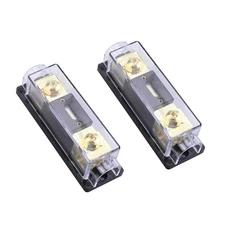 2 Pcs 200A ANL Fuse Holder for 0/2/4 Gauge Wire with 200 Amp Fuse 12V DC