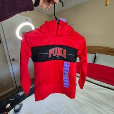PUMA Youth Tech Fleece Hoodie Red, Size XS 5 - 6, New With Tag
