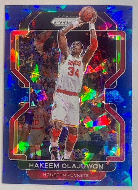 2021-22 Panini Prizm #265 Blue Ice Prizm #265 Hakeem Olajuwon 98/125 HOF