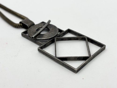 Majorie Baer Halskette Modernist Mixed Metal Abstrakt Geometrisch Messing Schlangenkette - Bild 4 von 7