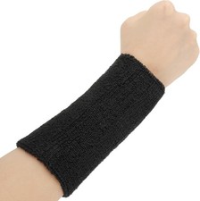 Long Cotton Wrist Sweatbands 2PCS Elastic Terry Cloth Gym Football Tennisa