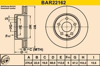 2X Barum Bremsscheibe BAR22162 FüR Vito Klasse Mercedes Bus W638 5 638 108 CDI