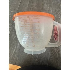 VINTAGE Tupperware 1977 8-Cup Orange Lid Pouring Mixing Bowl USA Made