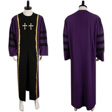 Halloween Costume Mens Monk Cosplay Robe Cloak Capes Friar Medieval Priest Coat