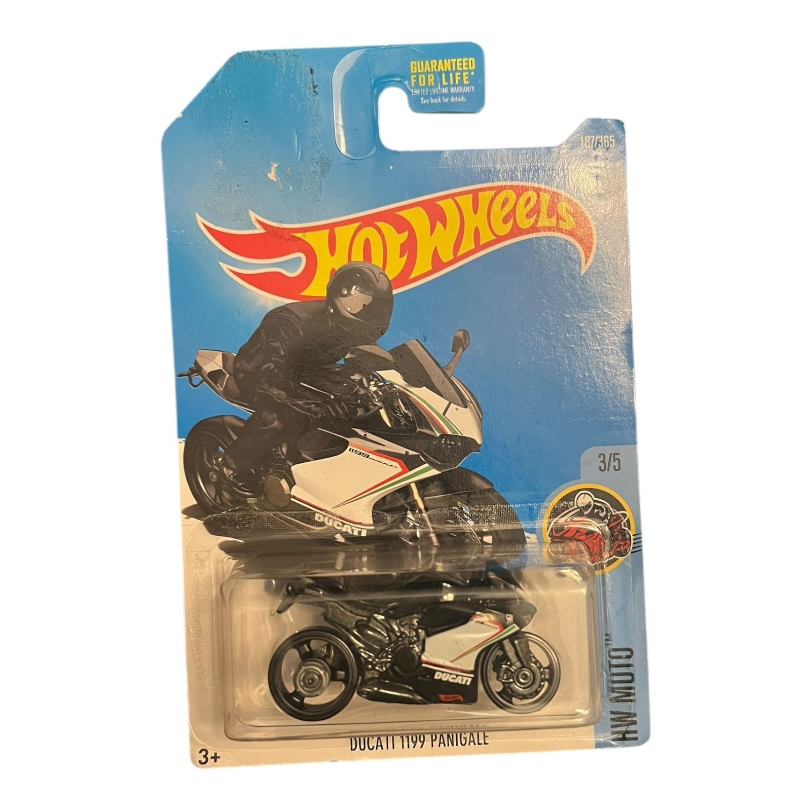 2017 Hot Wheels #187 HW Moto 3/5 DUCATI 1199 PANIGALE Black/White w/Black B28