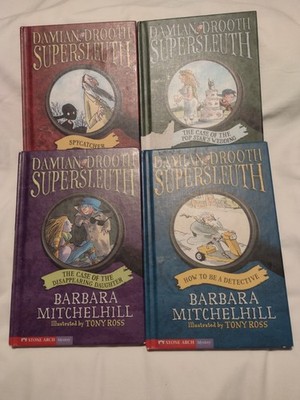  DAMIAN DROOTH SUPERSLEUTH by Barbara Mitchelhill HARDCOVER lot of 4 books 