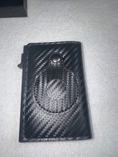 AirTag Holder Slim Wallet Credit Card Automatic Pop Up Black Men's RFID Blocking