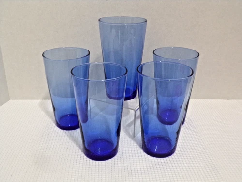 Libbey Cobalt Blue Drinking Glasses 16oz Set of 5