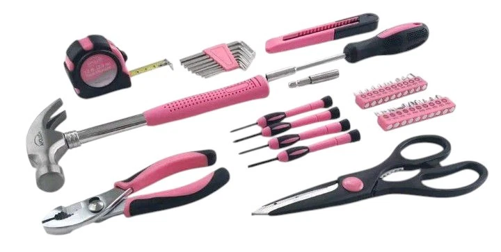 39-Piece Apollo Tools General Tool Kit with Hard Sided Case - Pink/Black DT9706P - Image 4 of 4