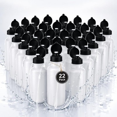 4E'S Novelty 4Es Novelty Sports Water Bottles Bulk 22 Pack 18 Oz Squeeze