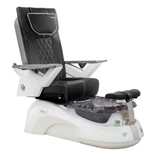 SIENA Shiatsulogic Pedicure Spa White/Black FX Chair w/Discharge Pump, BLK
